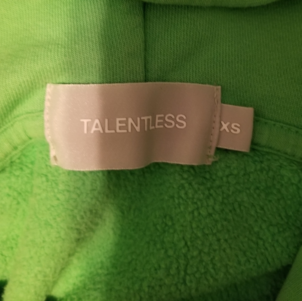 Talentless Unisex Oversized Hoodie-Higjlighter Size XS Color Green - Picture 11 of 11